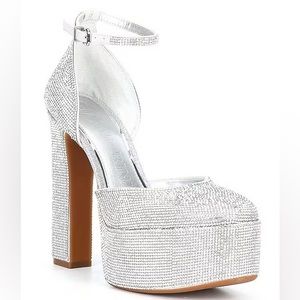 Gianni Bini DeviTwo Rhinestone Platform Closed Dress Heels